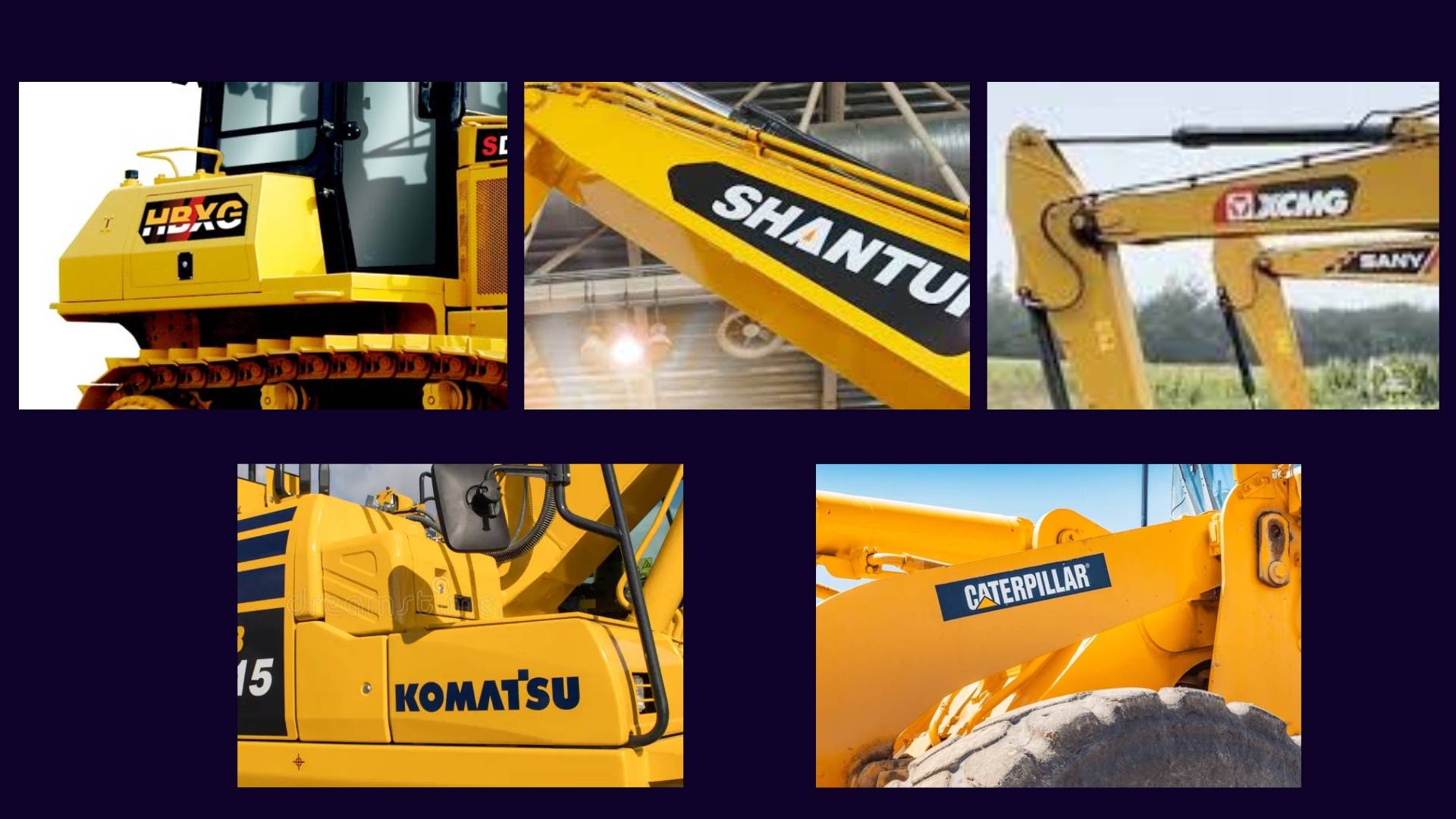 Collage of top bulldozer models from leading brands