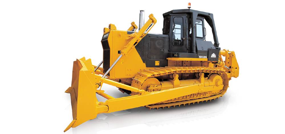 Shantui SD32 yellow bulldozer front view