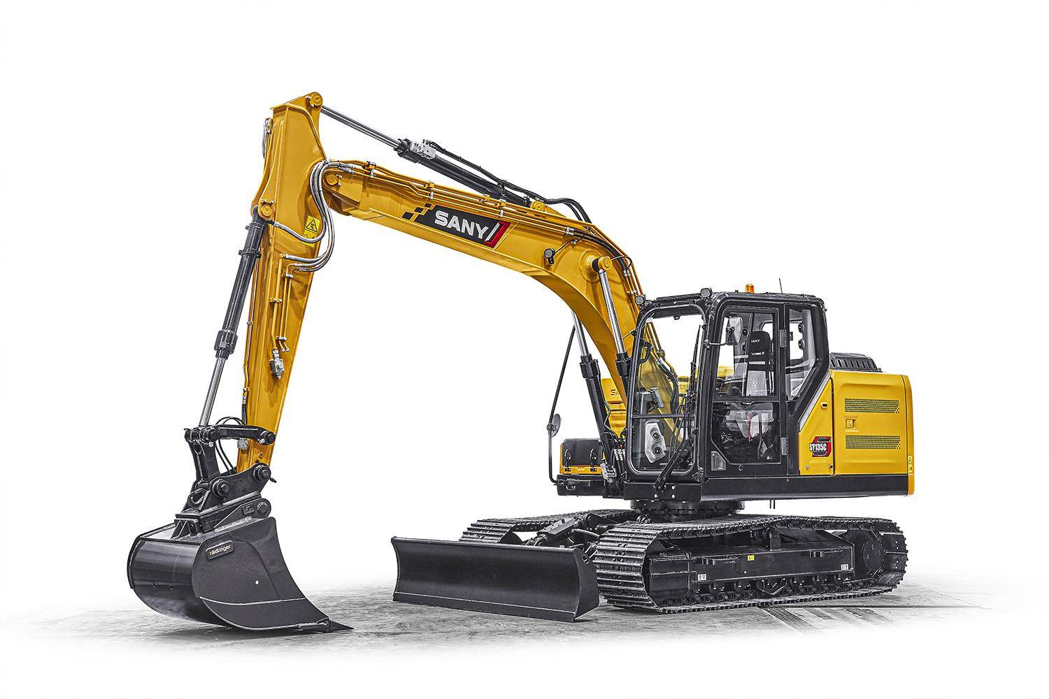 SANY yellow excavator featuring dozer application