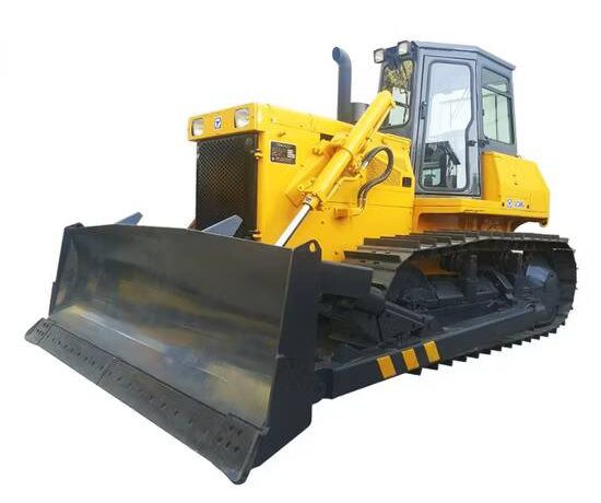 XCMG yellow bulldozer with large blade ready for versatile tasks