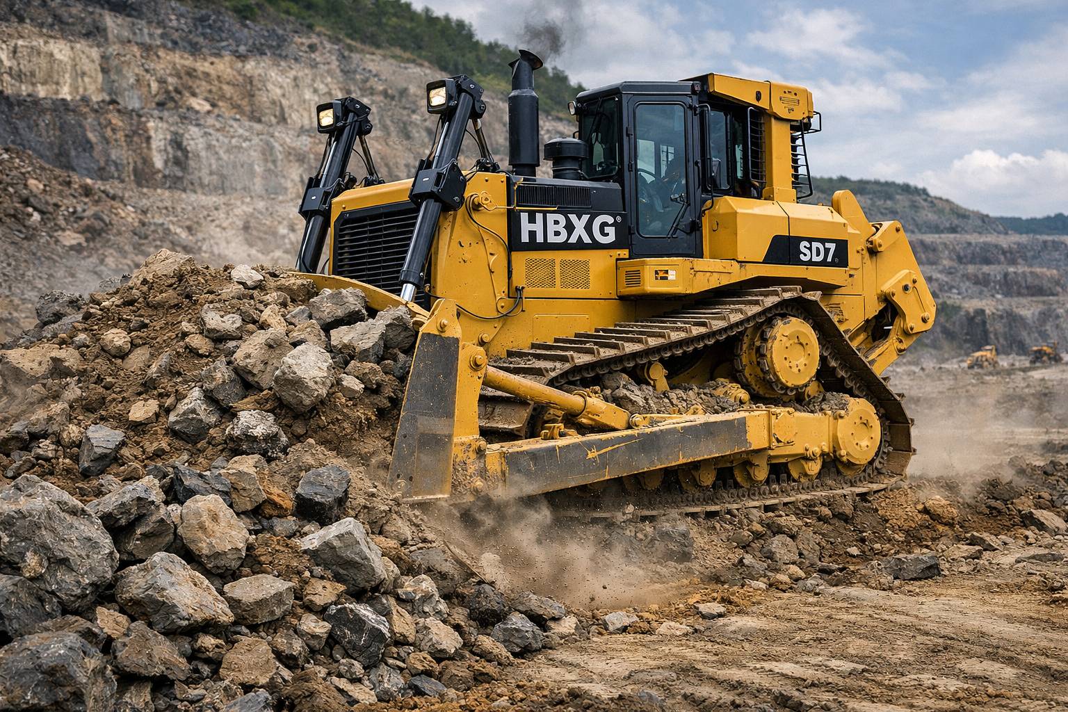 HBXG SD7 bulldozer working on a mining site
